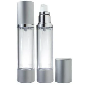 Flacon pompe sans air en argent 120 ml